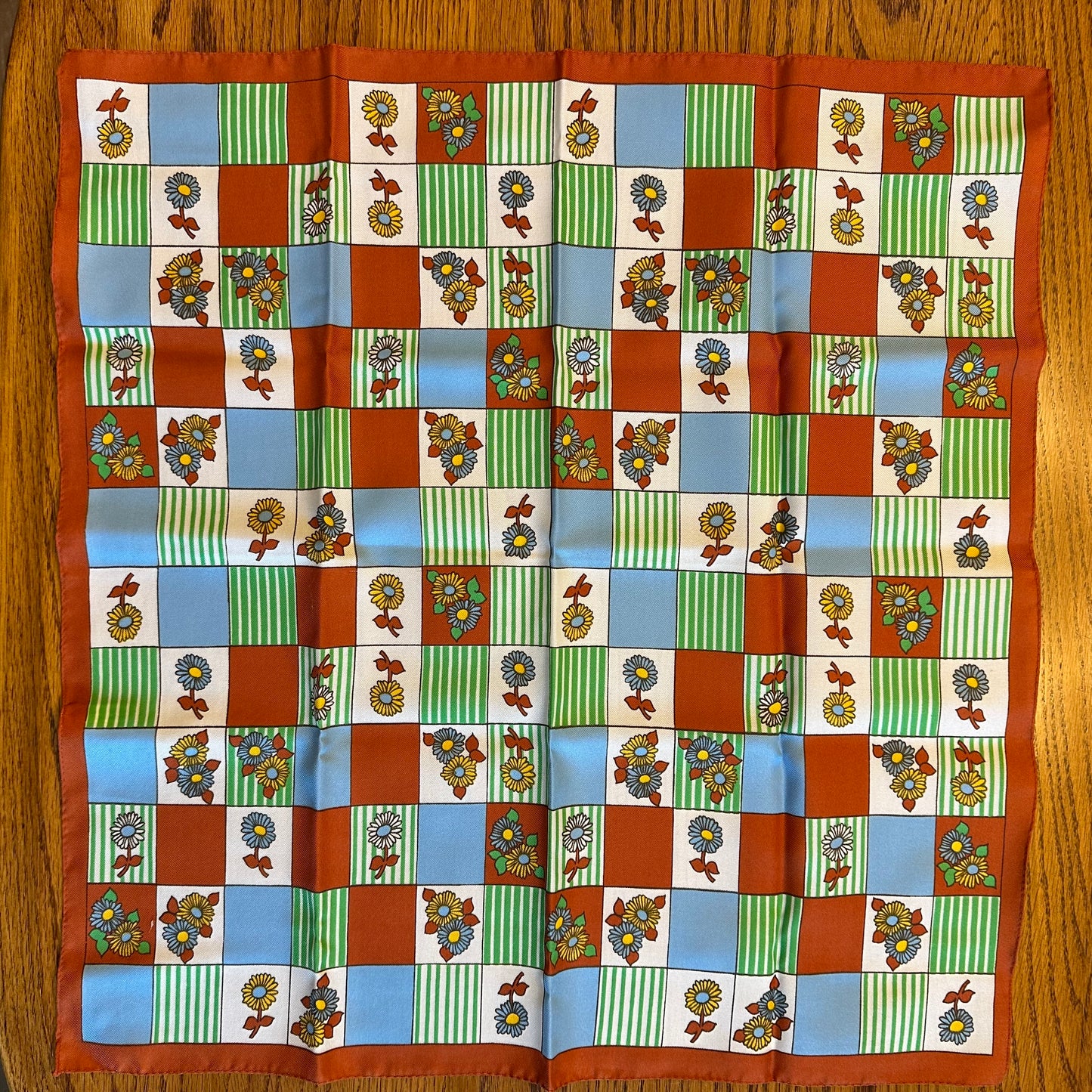 Scarves- Blues and Browns- Mixed Textiles & Sizes- Lot of 6