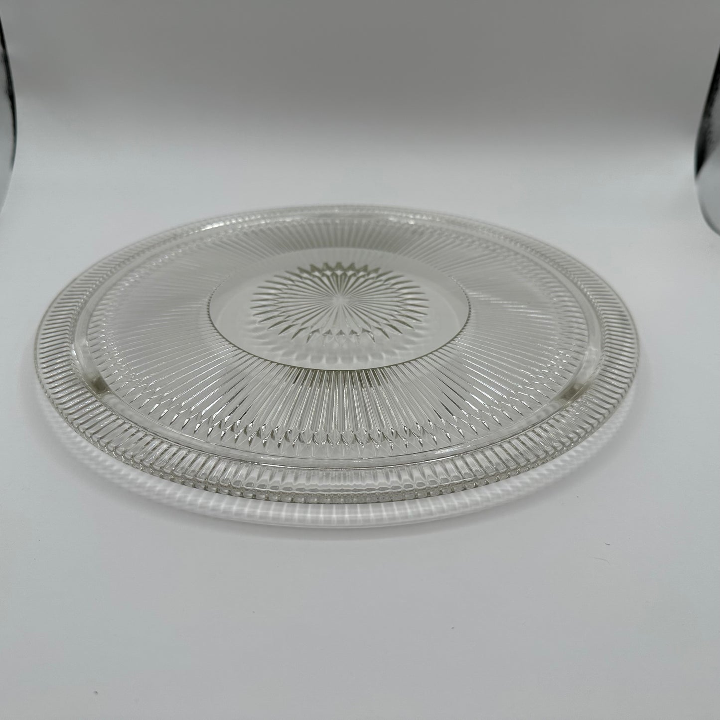 Jeannette Glass Anniversary Clear Cake Plate