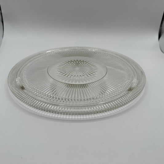 Jeannette Glass Anniversary Clear Cake Plate