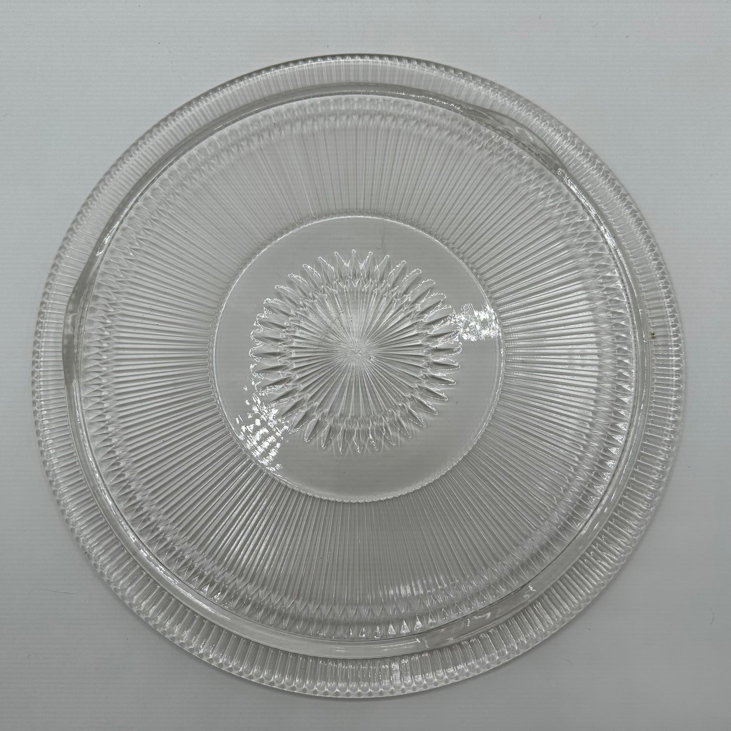 Jeannette Glass Anniversary Clear Cake Plate
