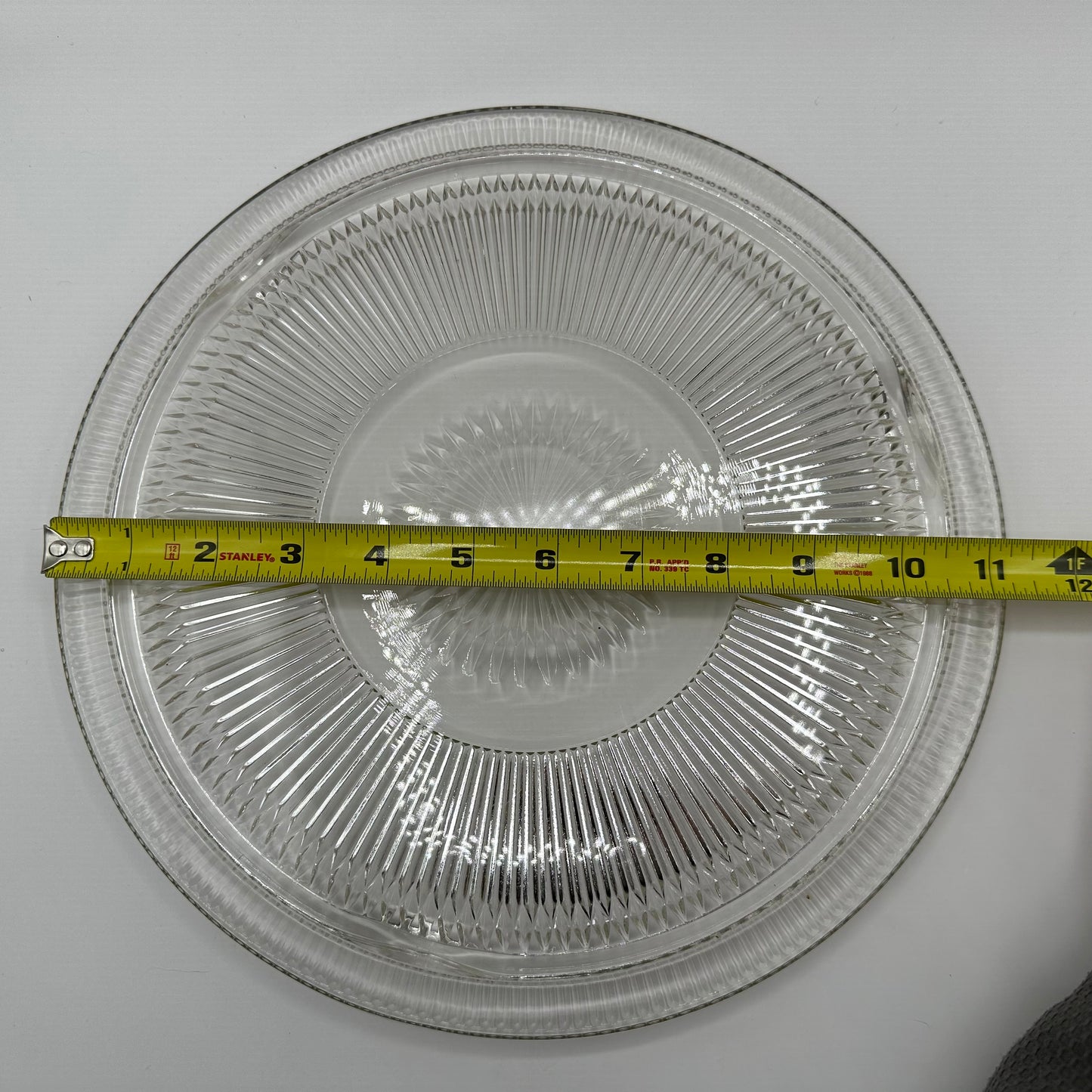 Jeannette Glass Anniversary Clear Cake Plate