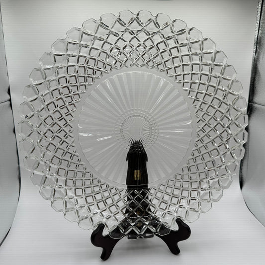 Anchor Hocking Waterford Waffle Sandwich Plate, 14"