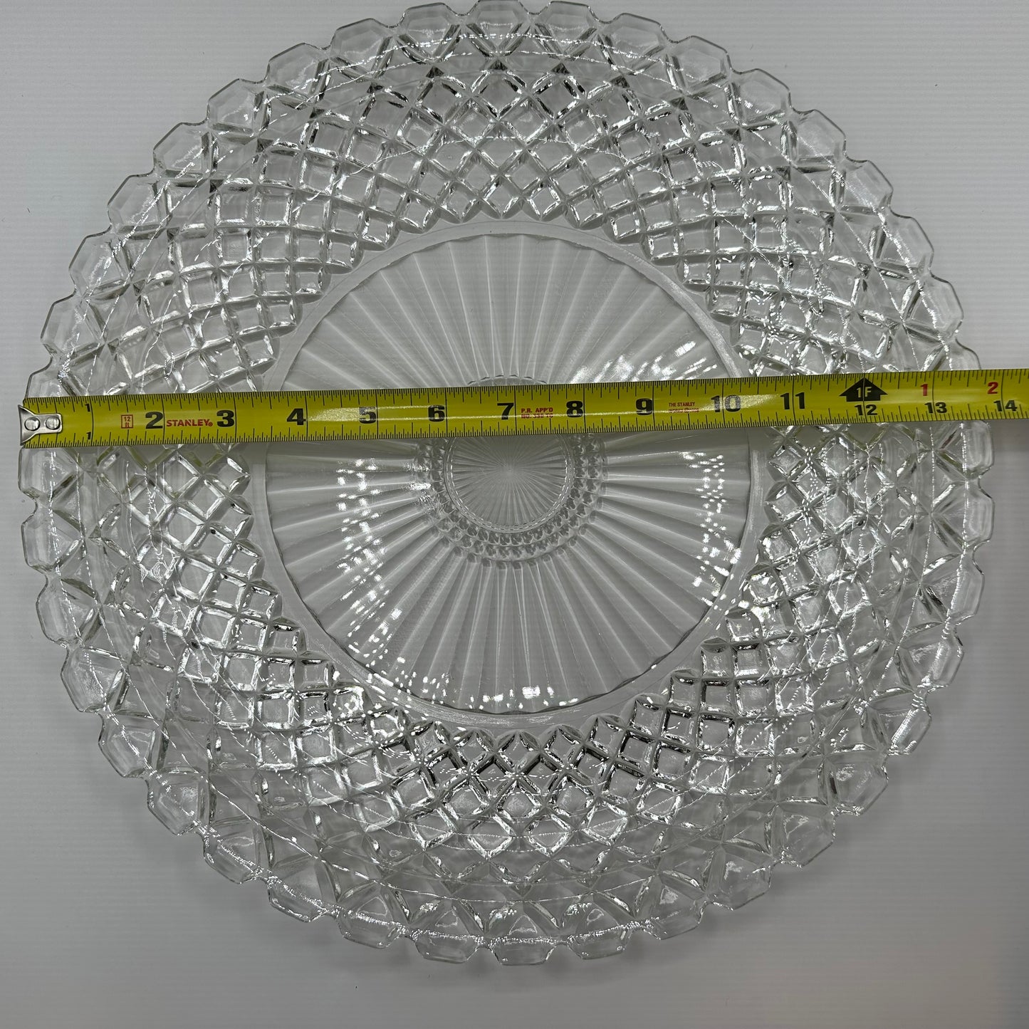 Anchor Hocking Waterford Waffle Sandwich Plate, 14"