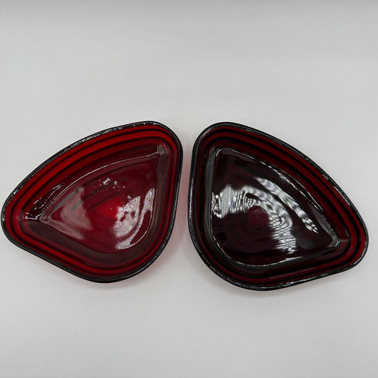 Anchor Hocking Manhattan Royal Ruby Relish Inserts, Set of 2