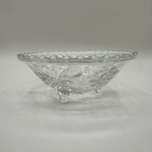 Anchor Hocking Early American Prescut Clear Footed Bowl