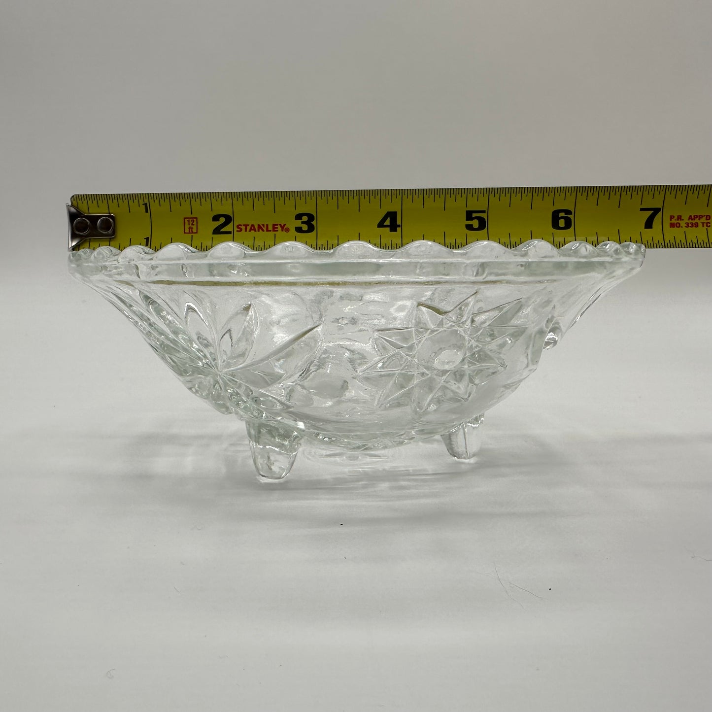 Anchor Hocking Early American Prescut Clear Footed Bowl