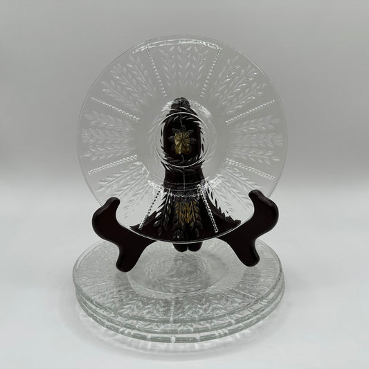 Federal Glass Bread & Butter Plate, Wheat and Star, Clear, Set of 4