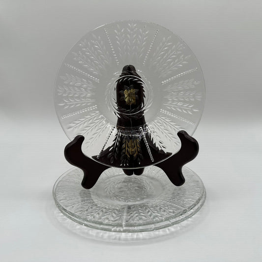 Federal Glass Bread & Butter Plate, Wheat and Star, Clear, Set of 3