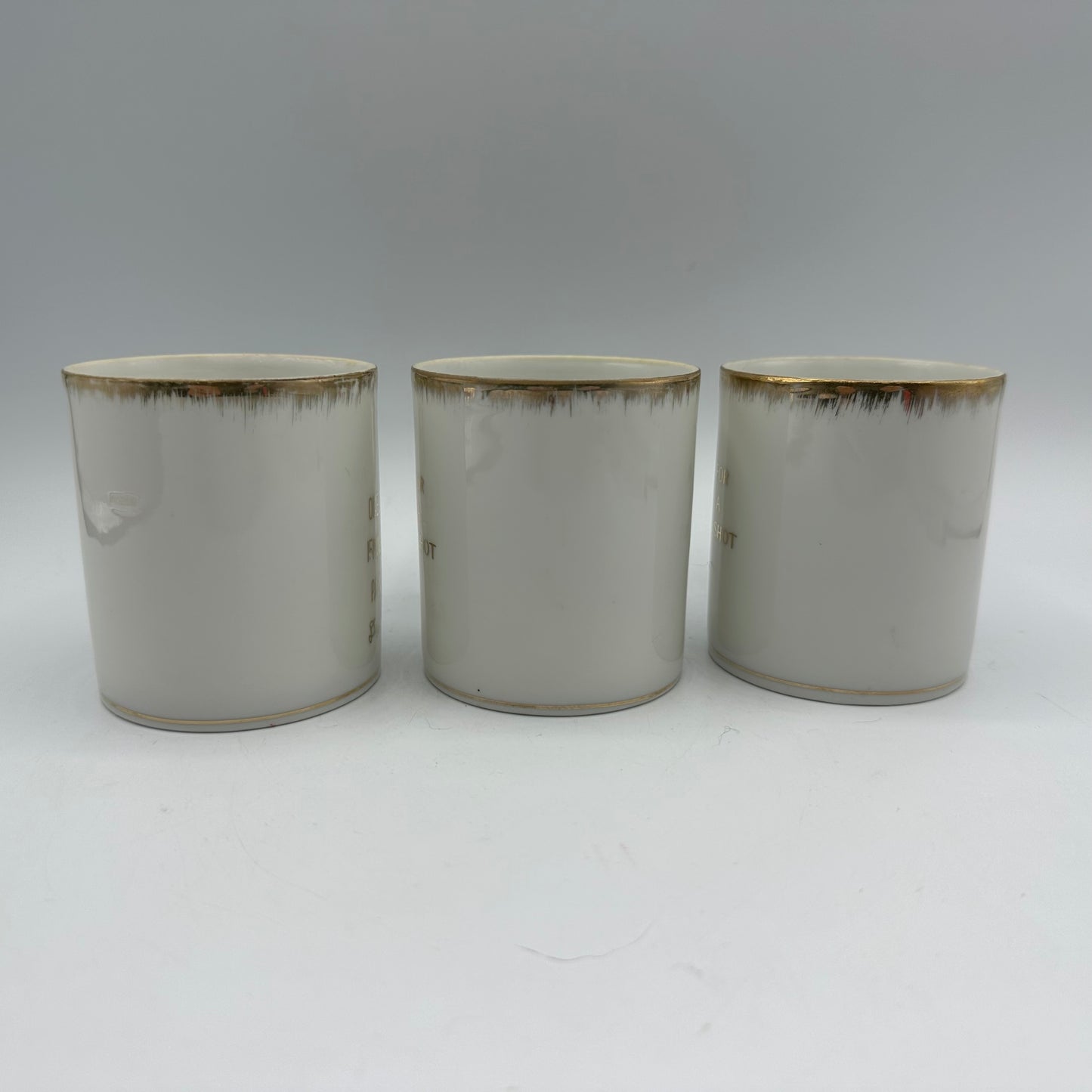 Vintage Porcelain Shot Mugs, Set of 3