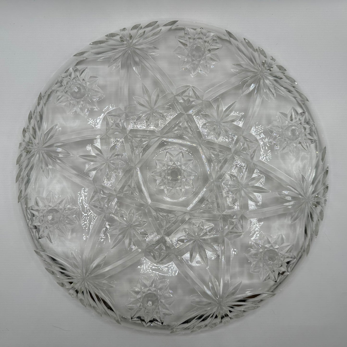 Anchor Hocking Early American Prescut 13" Torte Plate Cupped Edge