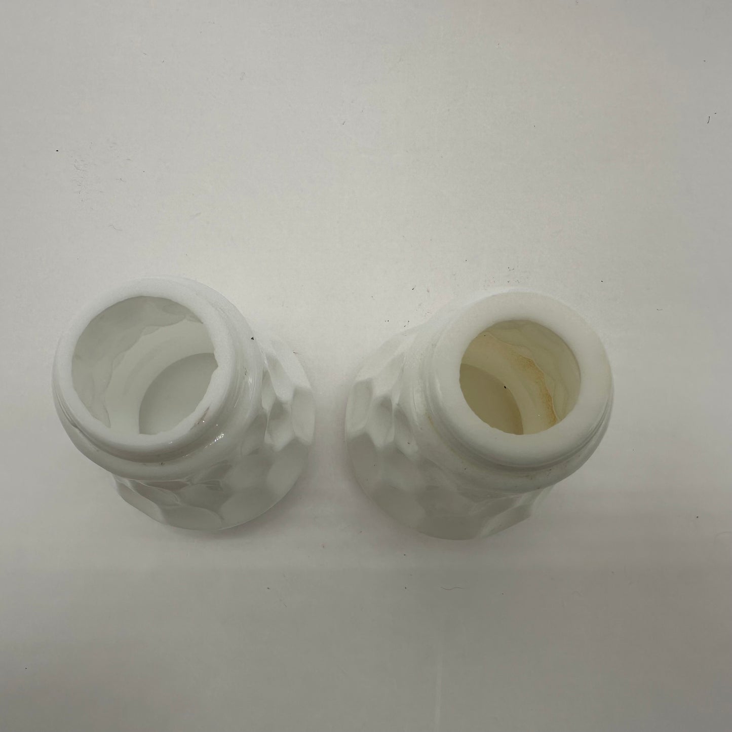 Fenton Milk Glass Salt and Pepper Shakers, Thumbprint Pattern