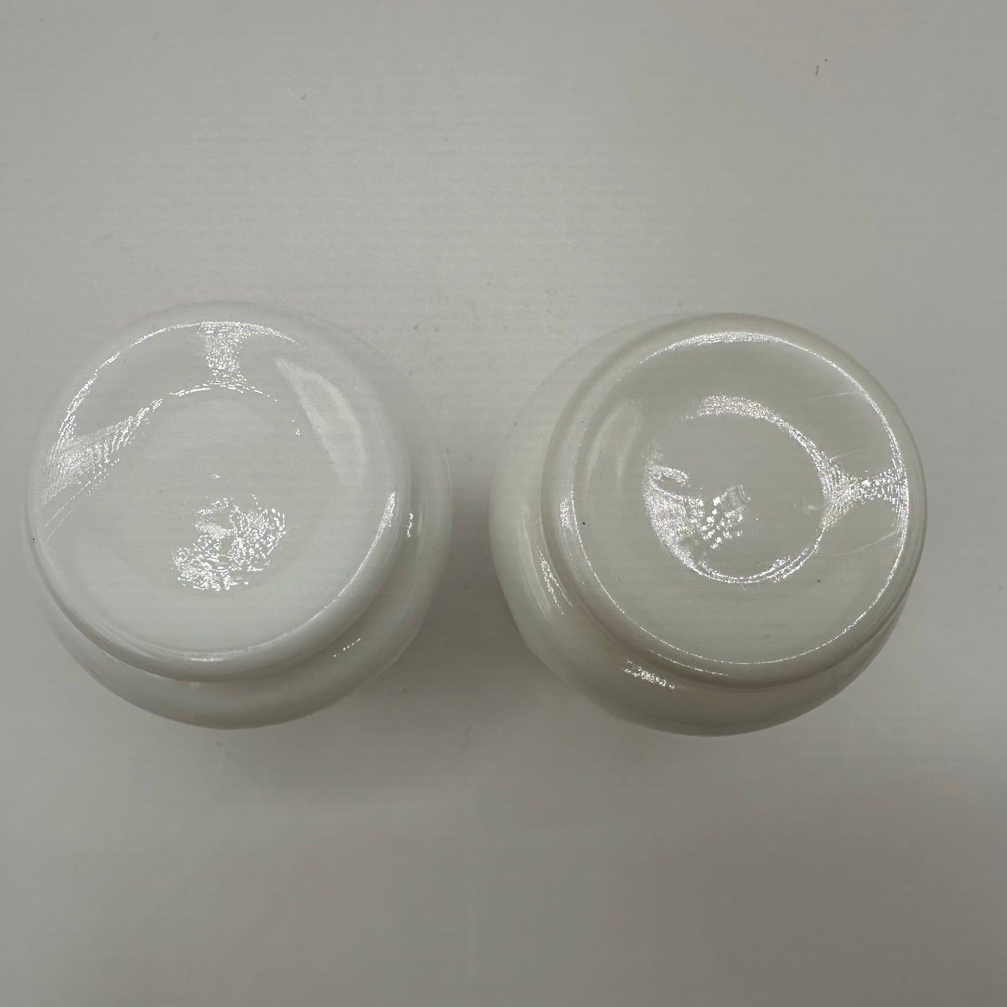 Fenton Milk Glass Salt and Pepper Shakers, Thumbprint Pattern
