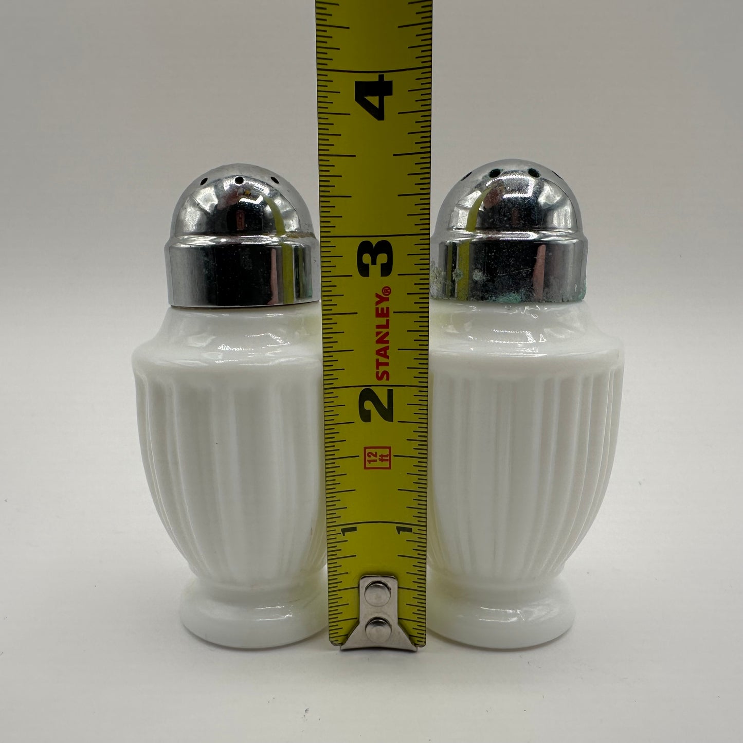 Fostoria Milk Glass Salt and Pepper Shakers Randolph Pattern