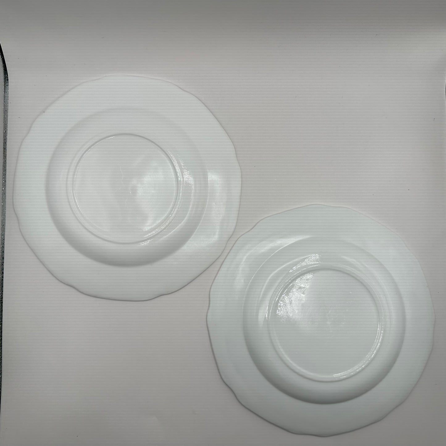 Indiana Milk Glass Plates, Colony Harvest Pattern, Set of 2