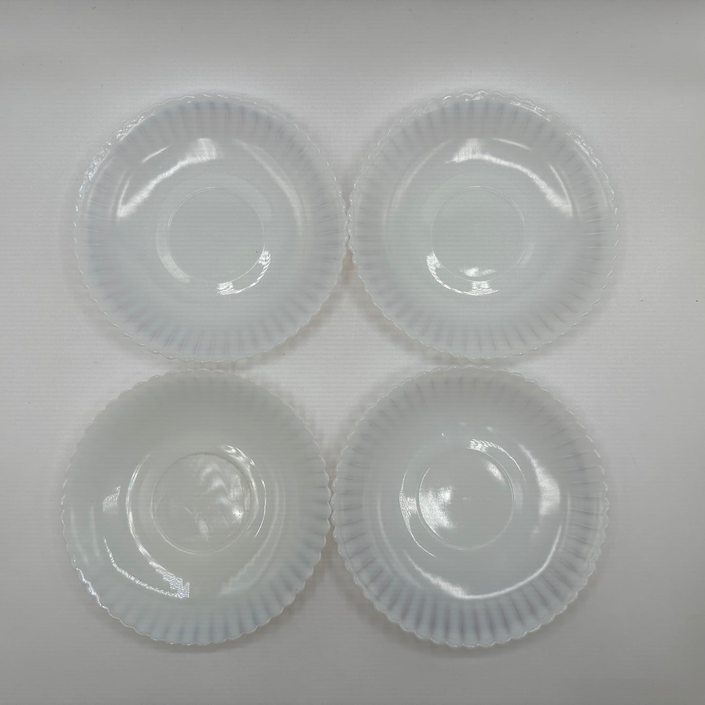 MacBeth Petalware Saucers, White, 1930's, Set of 4