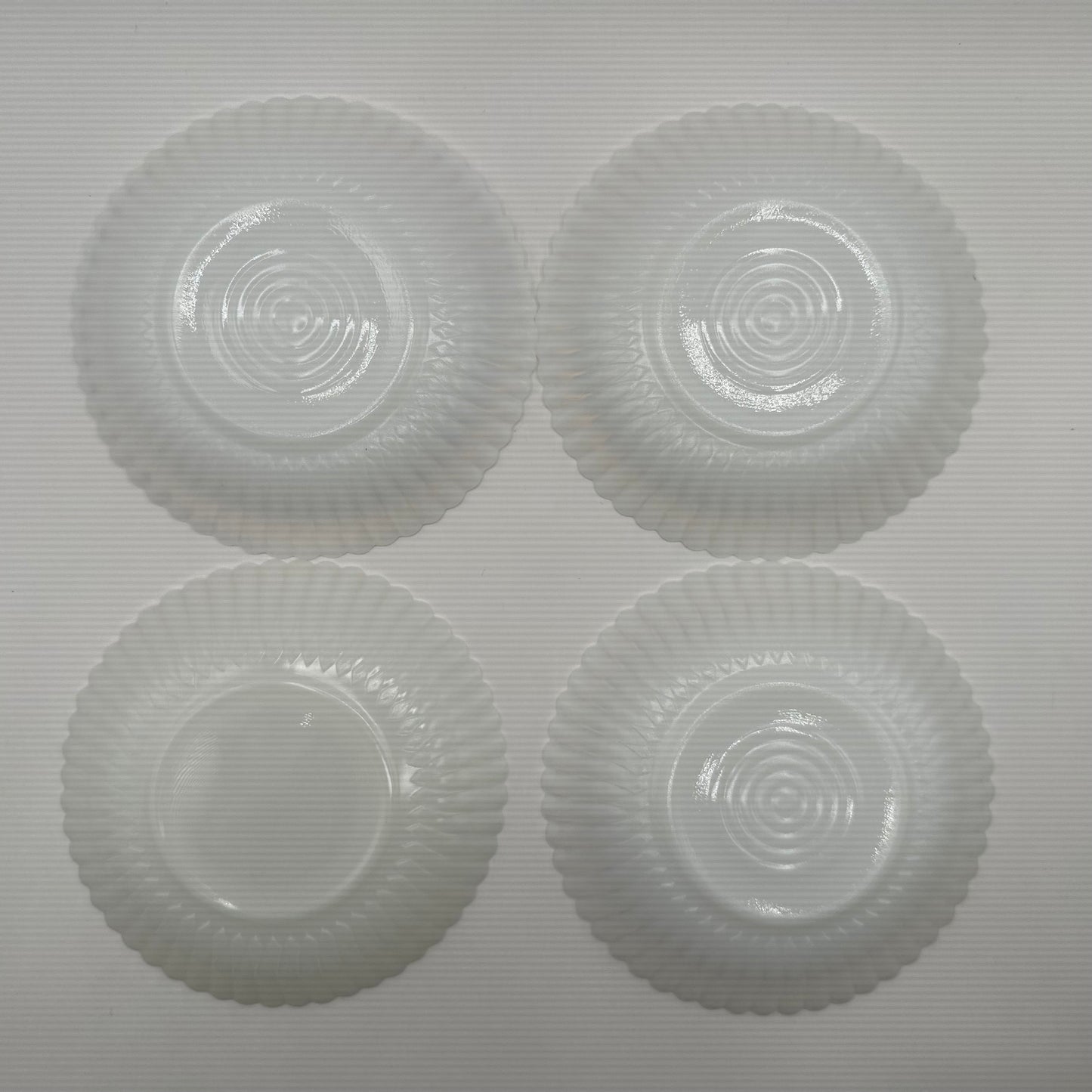 MacBeth Petalware Saucers, White, 1930's, Set of 4