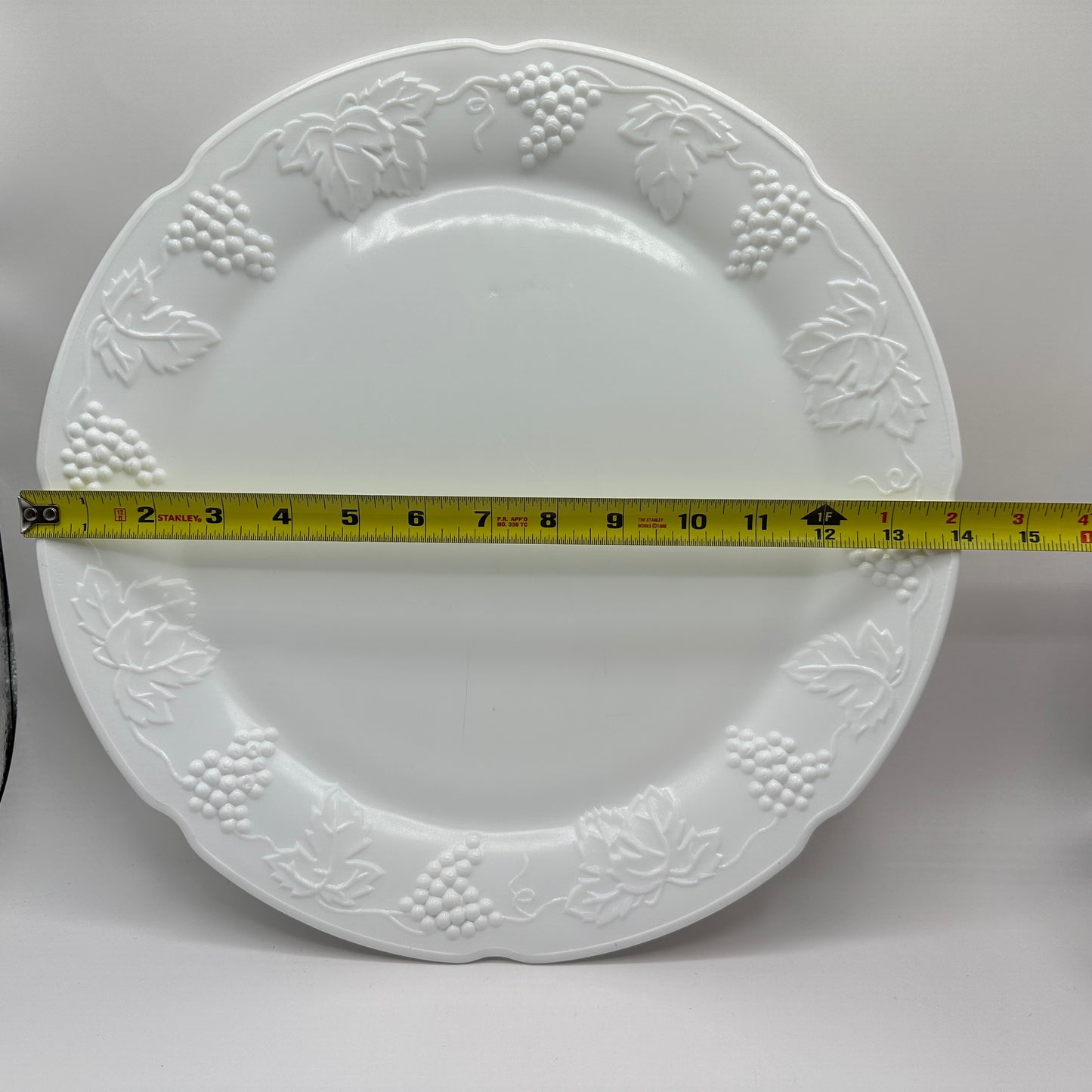 Indiana Milk Glass Large Torte Plate, Colony Harvest Pattern, 14"