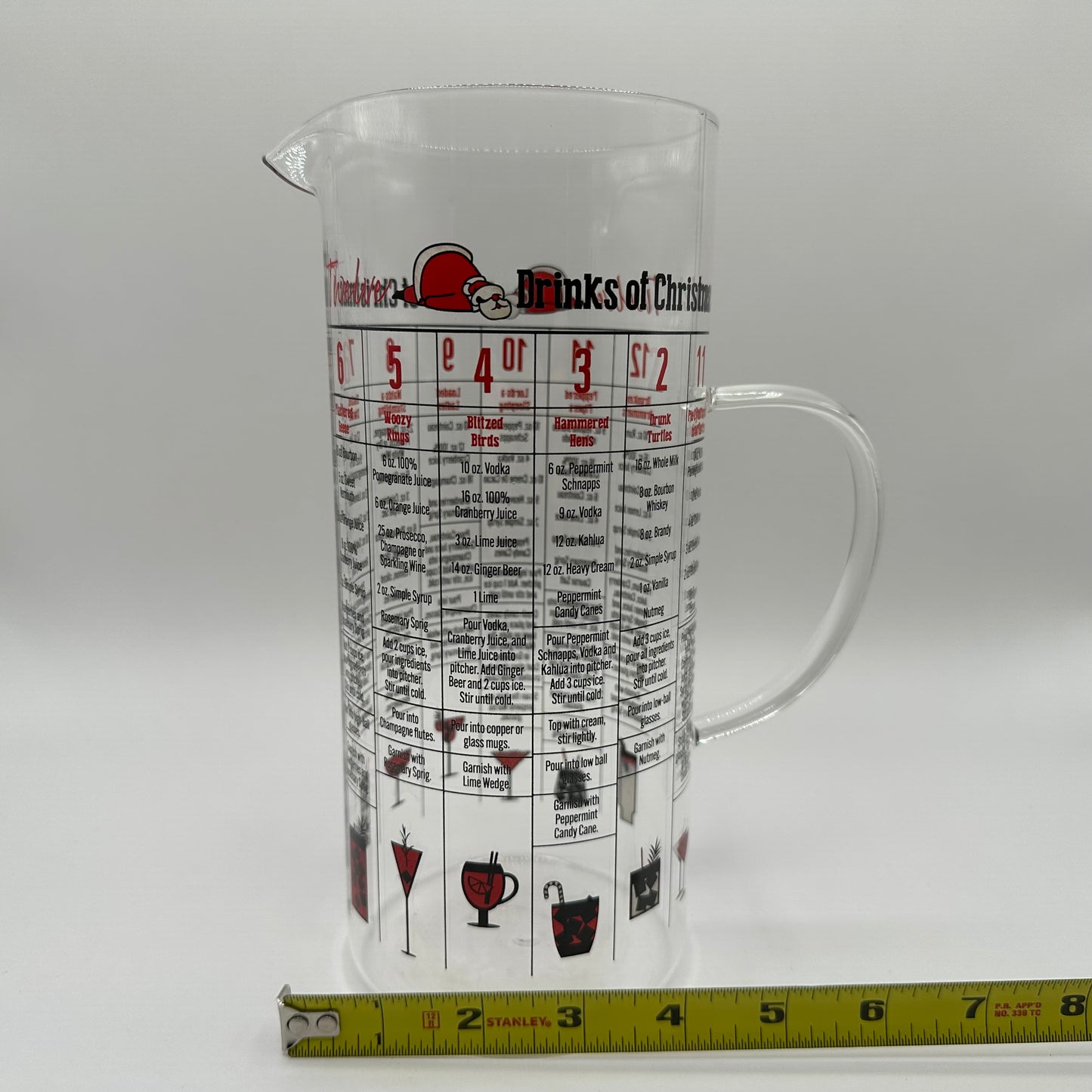12 Drinks of Christmas Pitcher and Stirrer