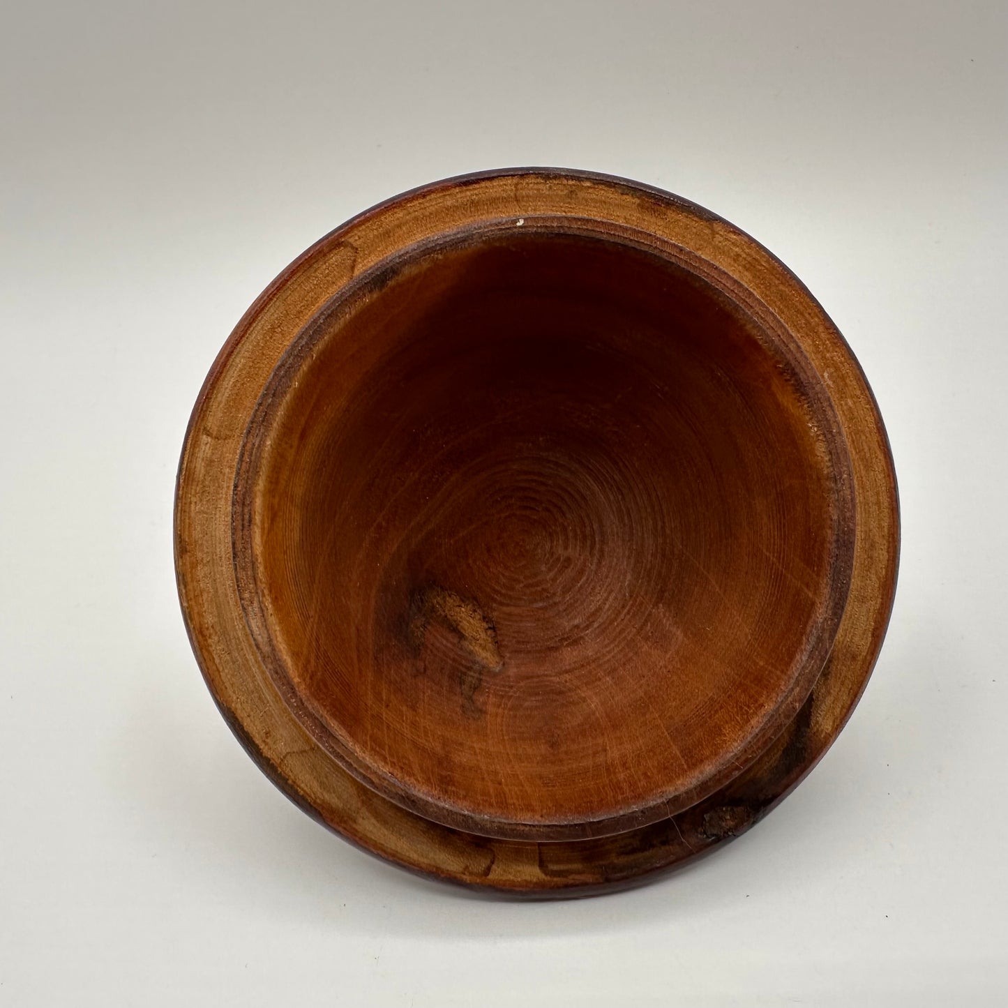Hand Carved Wooden Jar with Lid, Floral Pattern, 8"