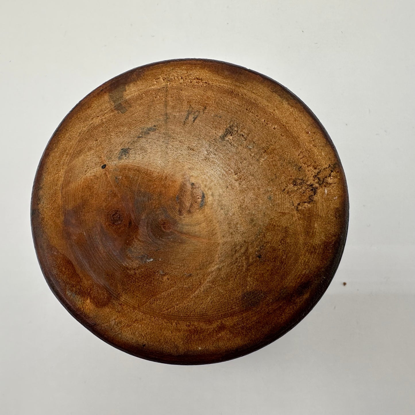 Hand Carved Wooden Jar with Lid, 3.5"