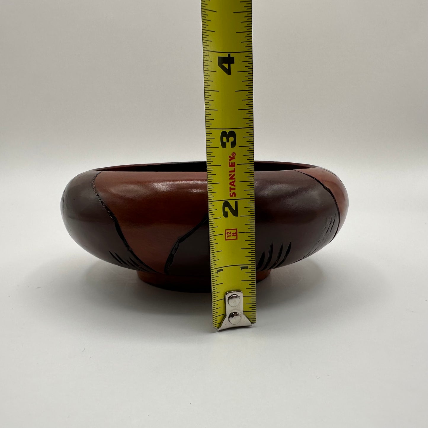 Wood Salad Bowl, Flower Design, Hand Carved, Set of 6