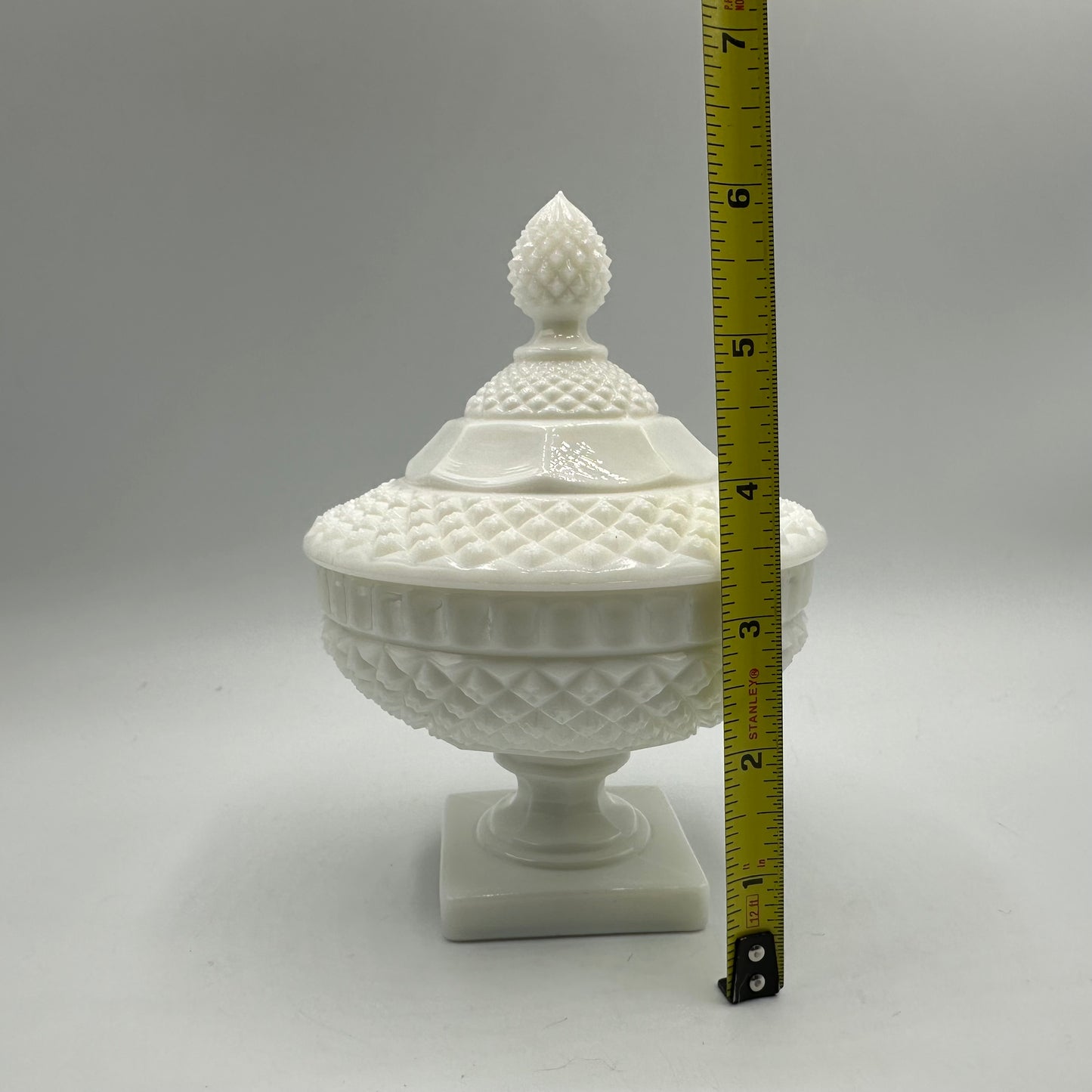 Westmoreland English Hobnail Square Footed Candy Dish, Milk Glass