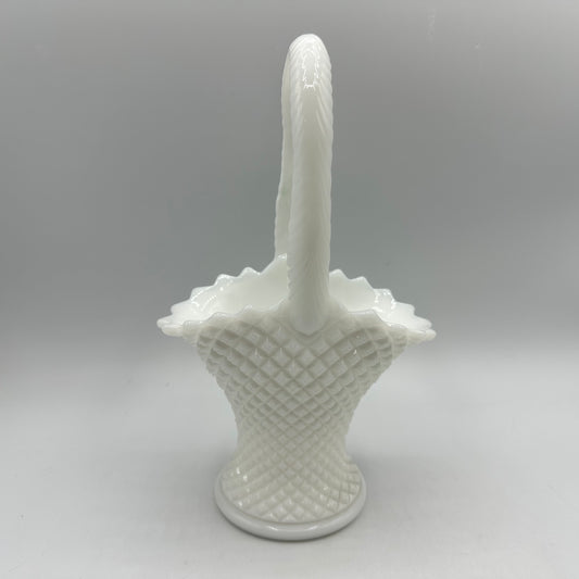 Westmoreland English Hobnail Basket, Milk Glass