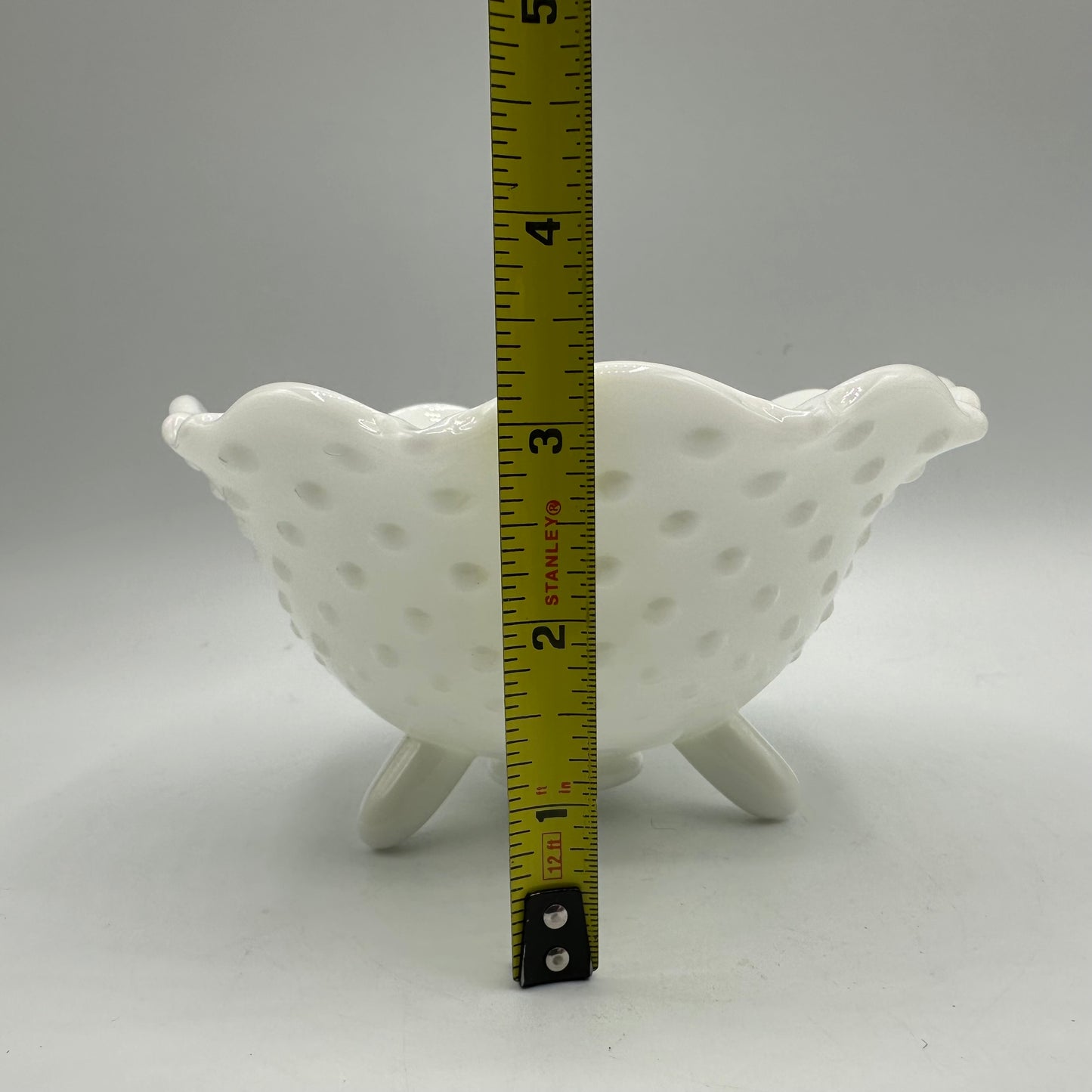 LE Smith Hobnail Milk Glass Bowl, Footed