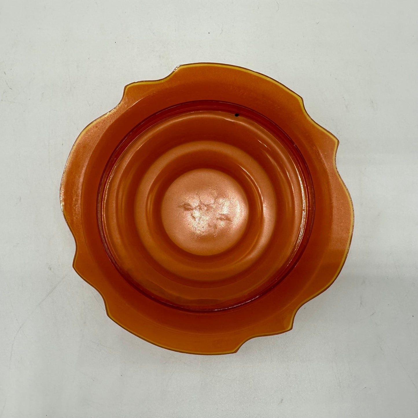 Art Deco Pink Frosted Glass Clawed Foot Powder Jar and Celluloid Lid