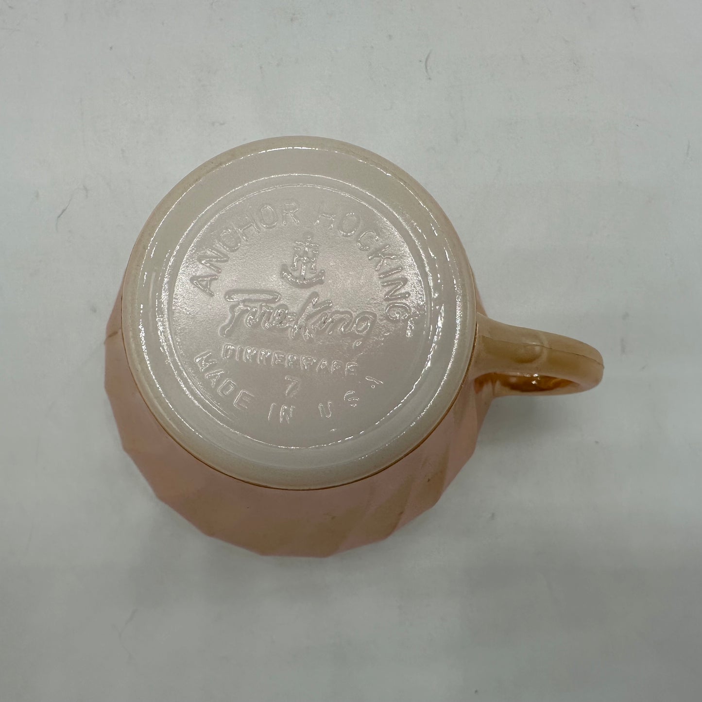 Anchor Hocking Fire King Peach Lustre Swirl Cup