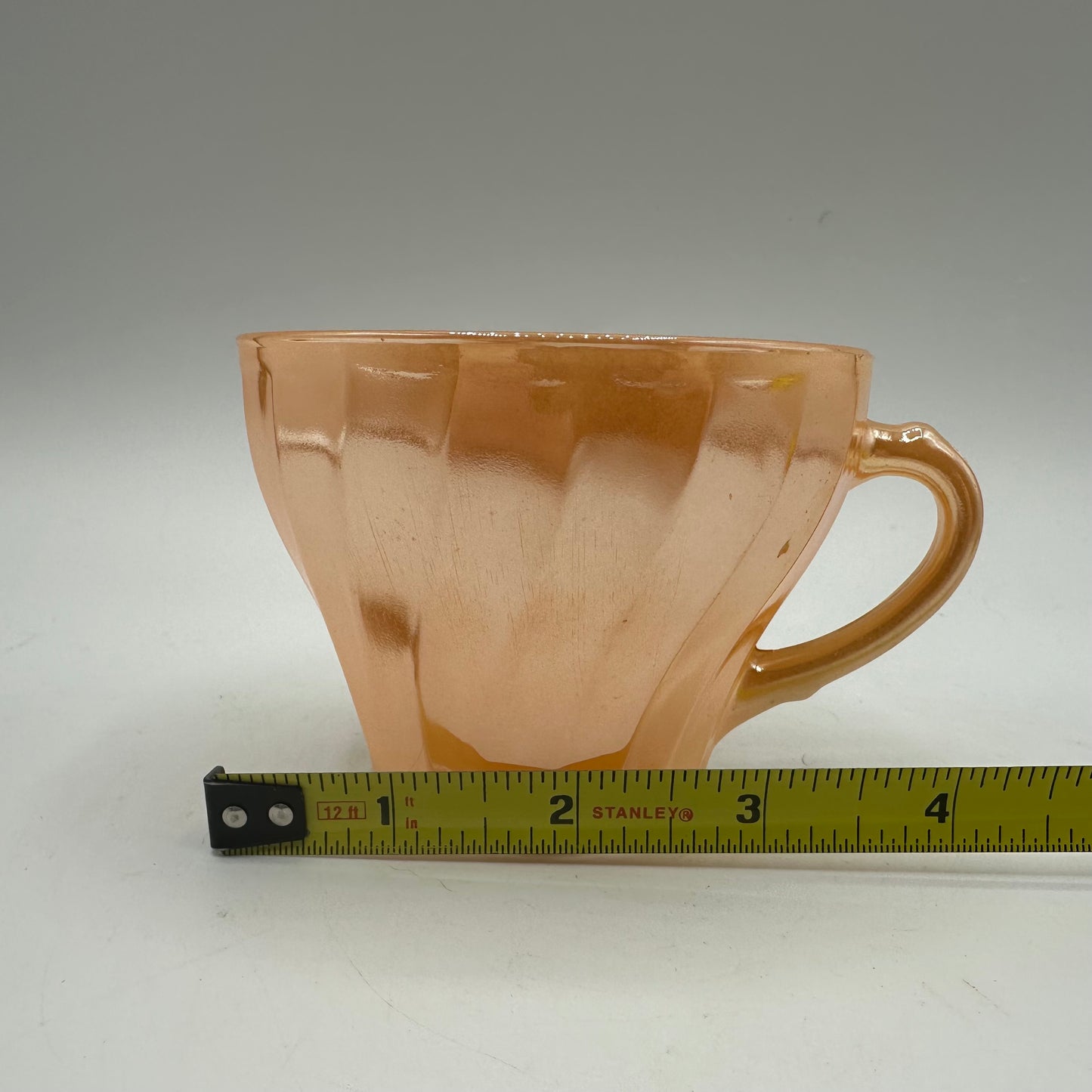 Anchor Hocking Fire King Peach Lustre Swirl Cup