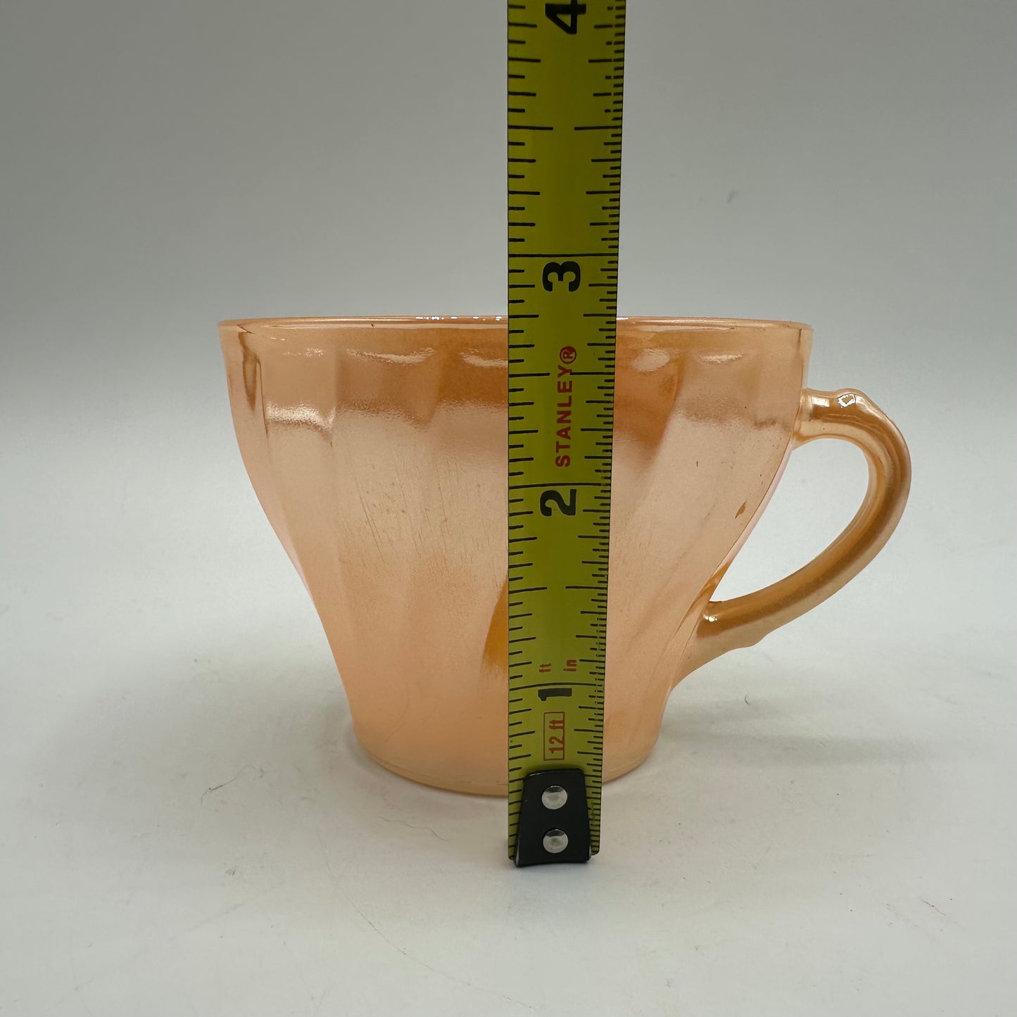 Anchor Hocking Fire King Peach Lustre Swirl Cup
