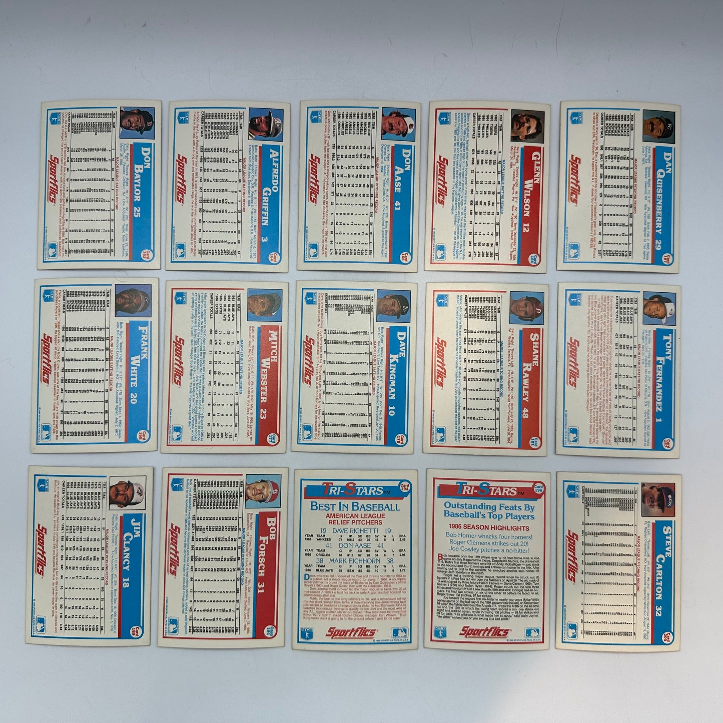 1985 Sportflics 75 Baseball Card Set