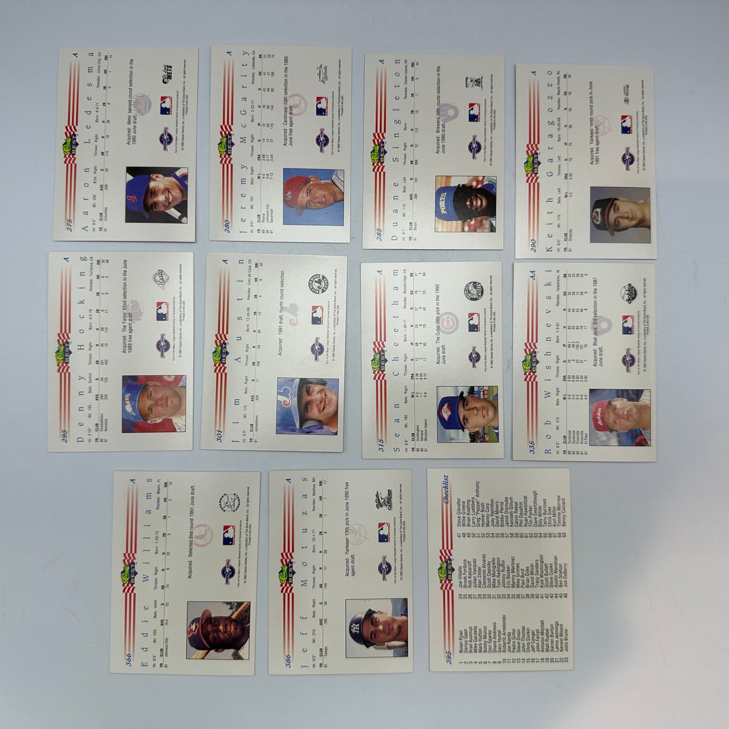 1992 Classic Best Baseball 35 Card Set