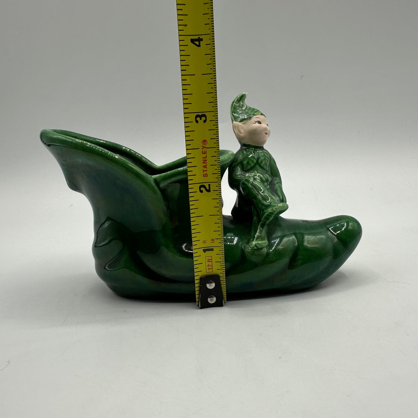 Green Shoe Planter with Sitting Pixie