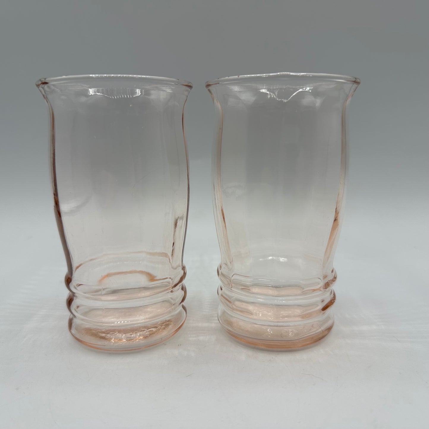 Macbeth-Evans Optic Rib Tumblers, Set of 2, 1930s