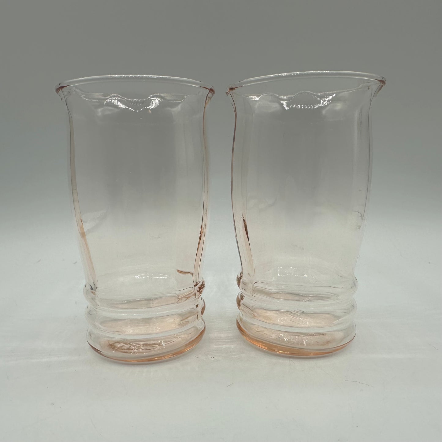 Macbeth-Evans Optic Rib Tumblers, Set of 2, 1930s