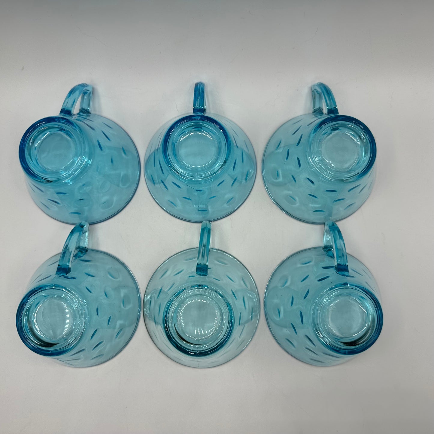 Hazel Atlas Capri Dot Coffee/Tea Cups, Set of 6