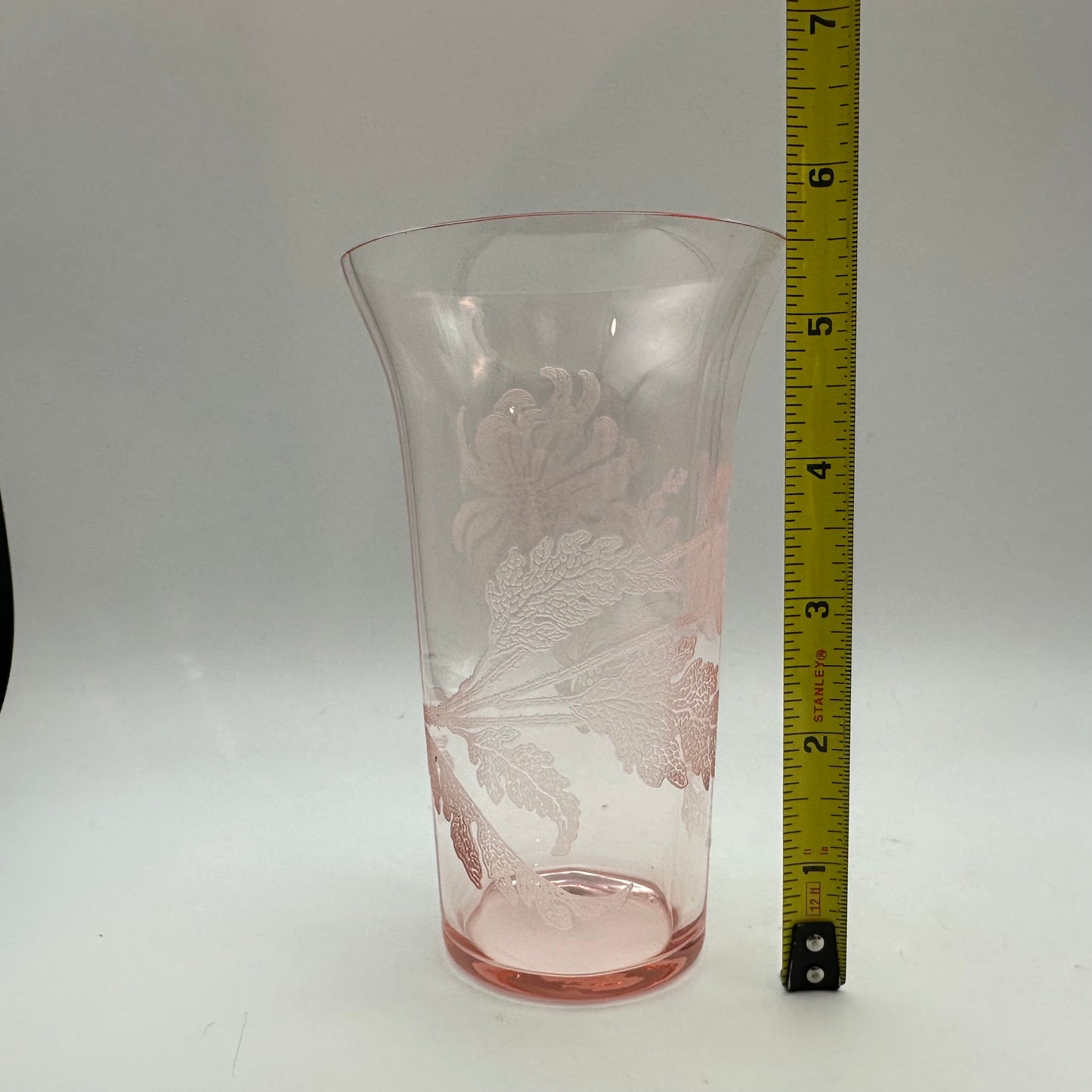 Cambridge Etched Chrysanthemum Tumbler, Pink, Set of 2