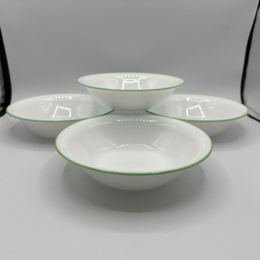 Corelle Soup/Cereal Bowl, Green Trim, Set of 4
