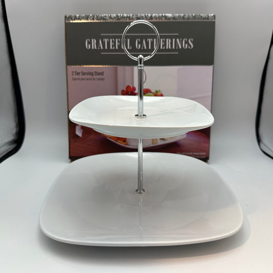 Grateful Gatherings 2 Tier Serving Stand, NIB