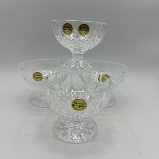 Cristal D'Arques Longchamp Footed Dessert Bowls, Crystal, Set of 4