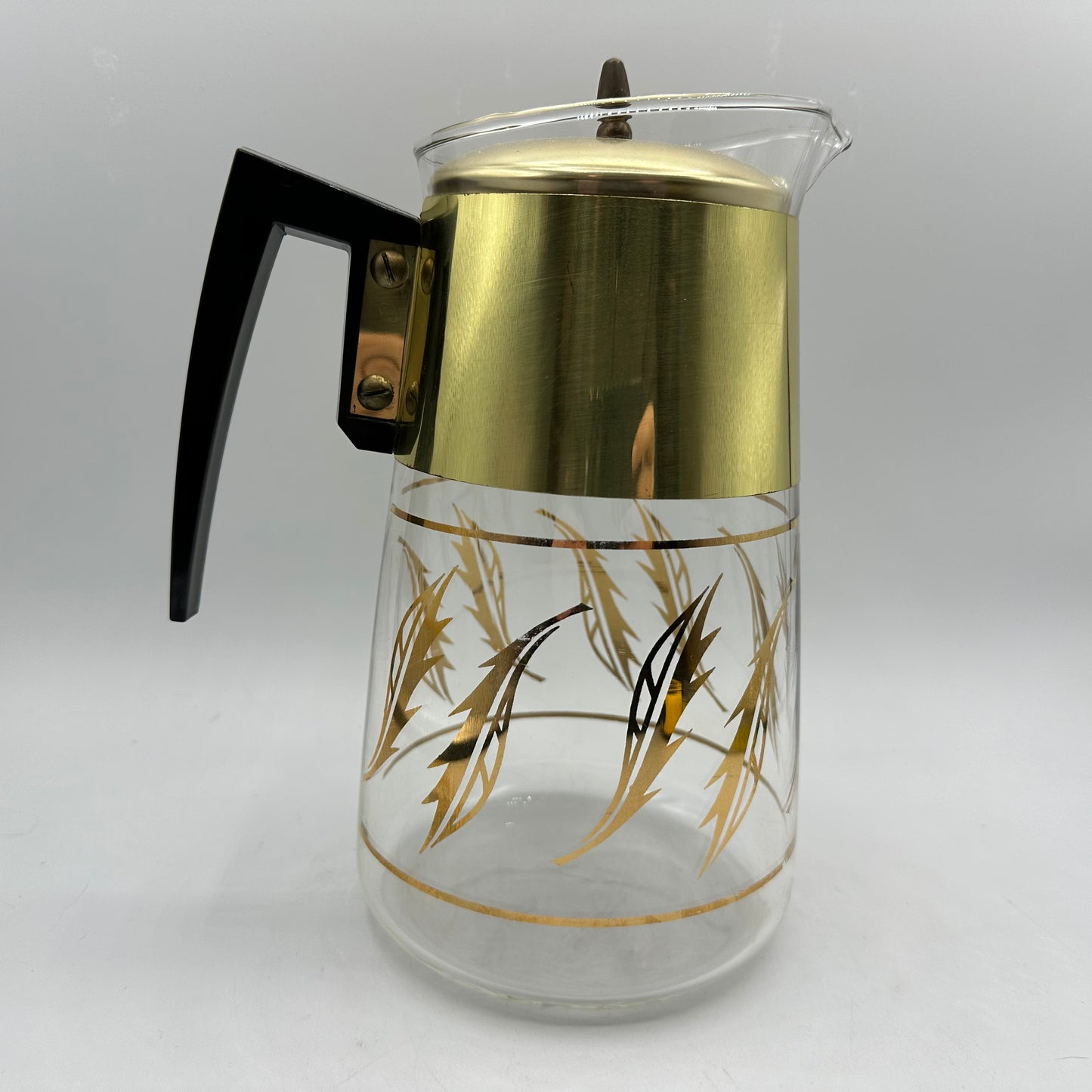 Corning Coffee Pot Carafe Gold Leaves