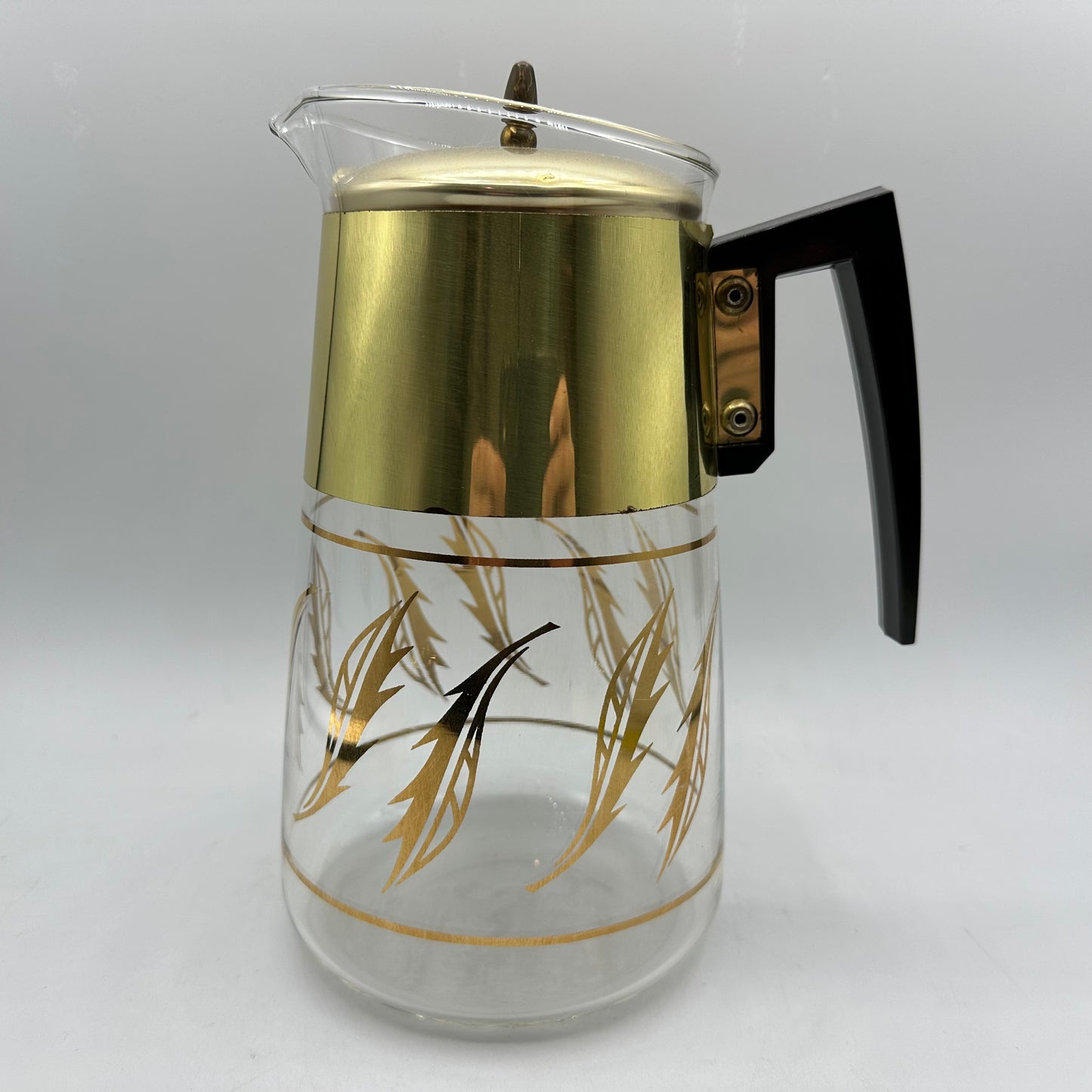 Corning Coffee Pot Carafe Gold Leaves