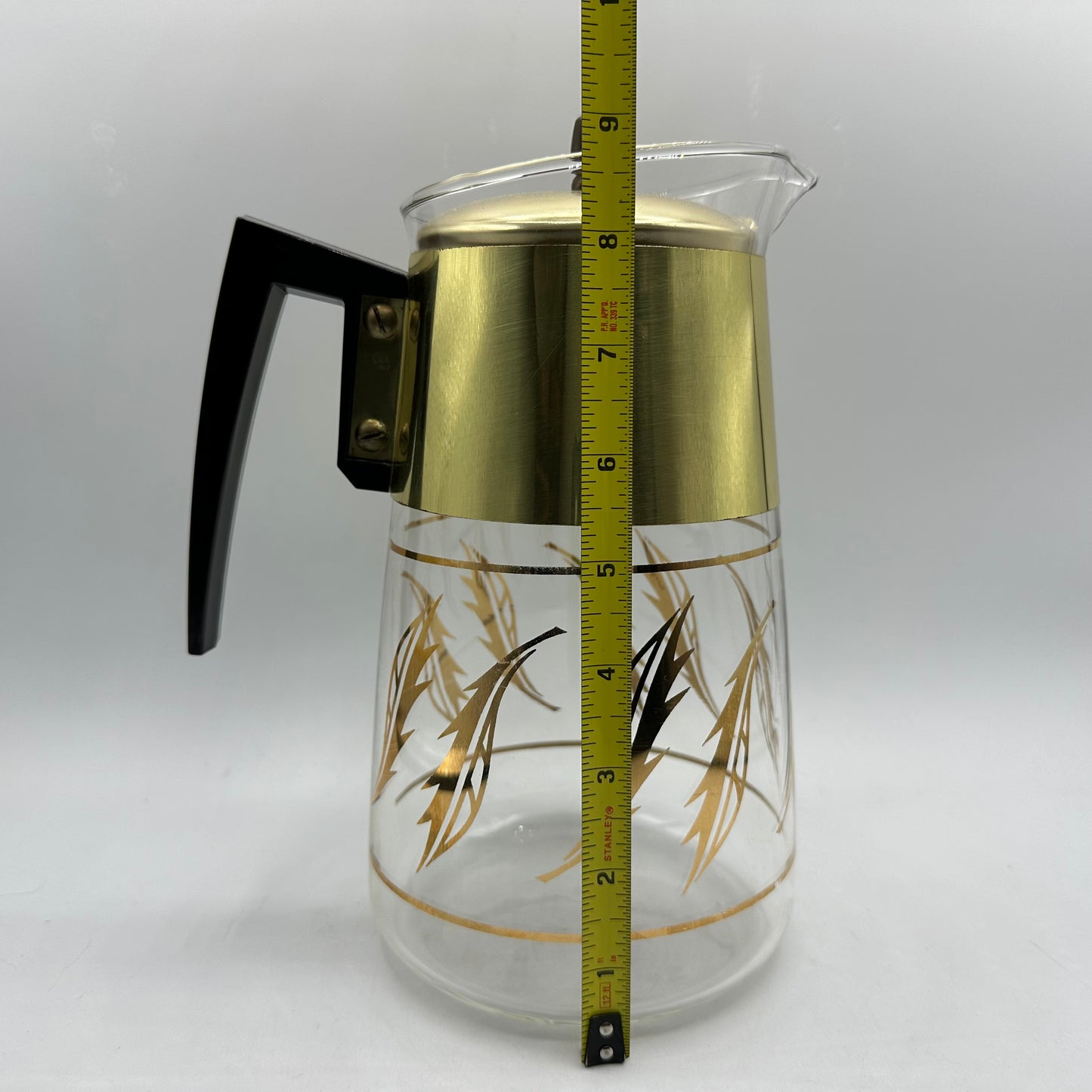 Corning Coffee Pot Carafe Gold Leaves
