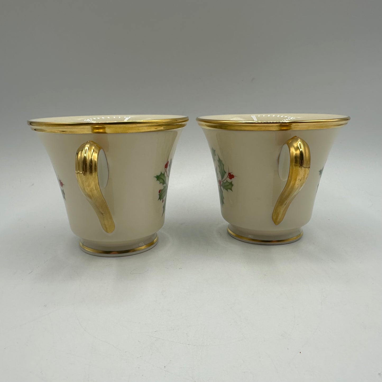 Lenox Holiday (Dimension) Footed Cup & Saucer, Set of 2