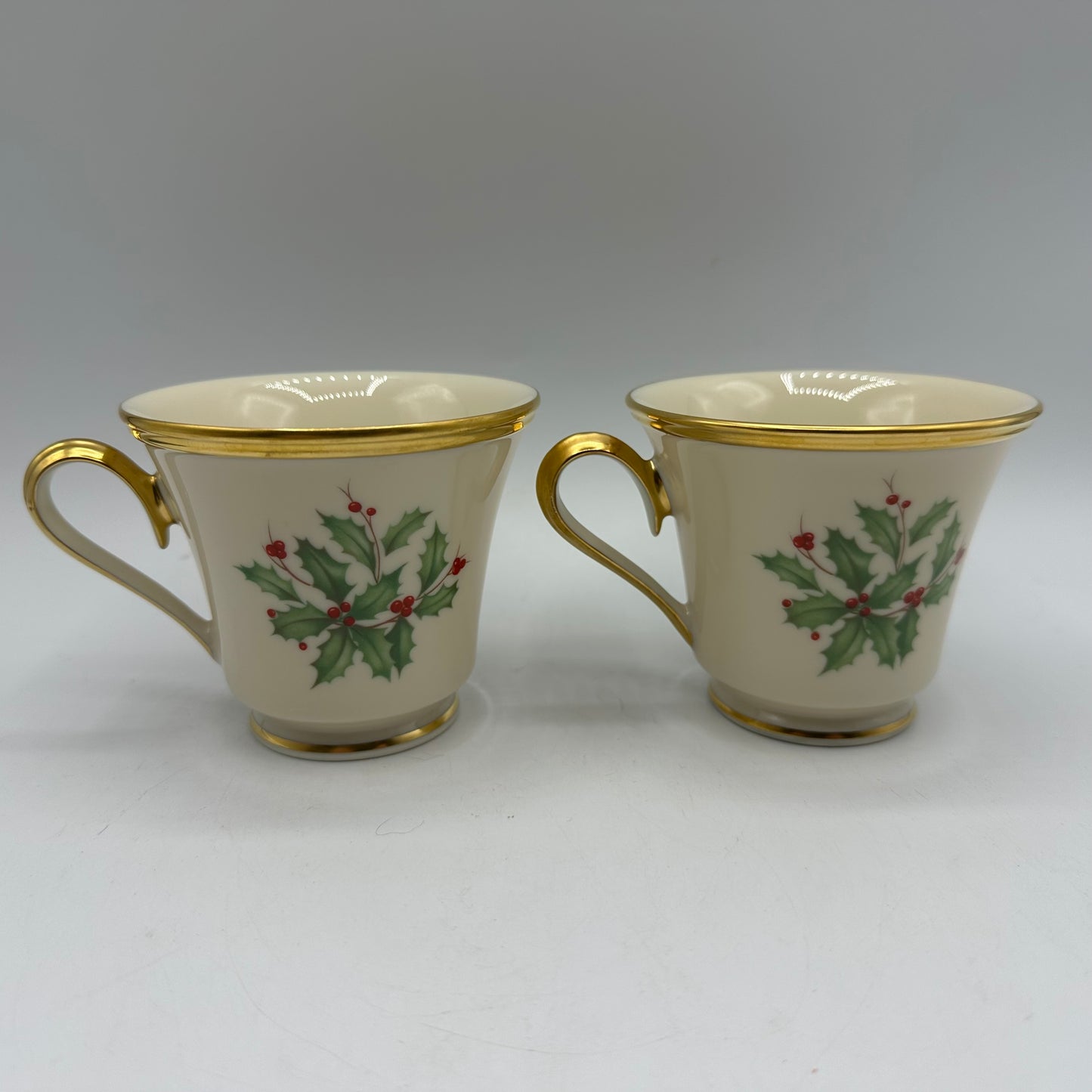 Lenox Holiday (Dimension) Footed Cup & Saucer, Set of 2