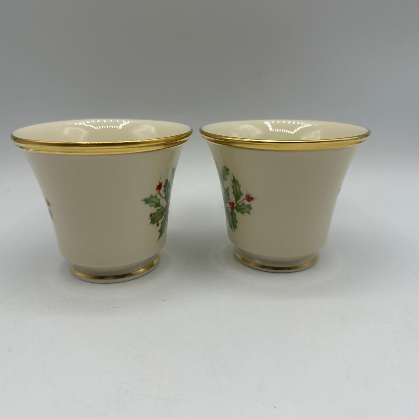 Lenox Holiday (Dimension) Footed Cup & Saucer, Set of 2