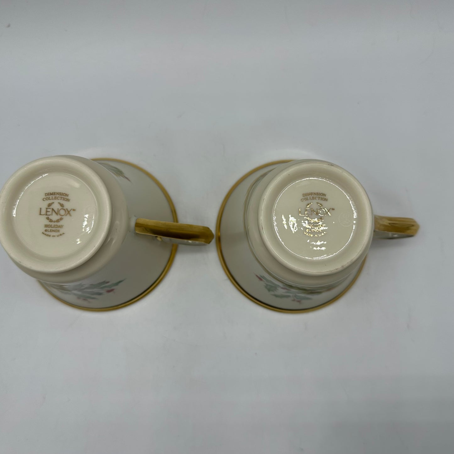 Lenox Holiday (Dimension) Footed Cup & Saucer, Set of 2