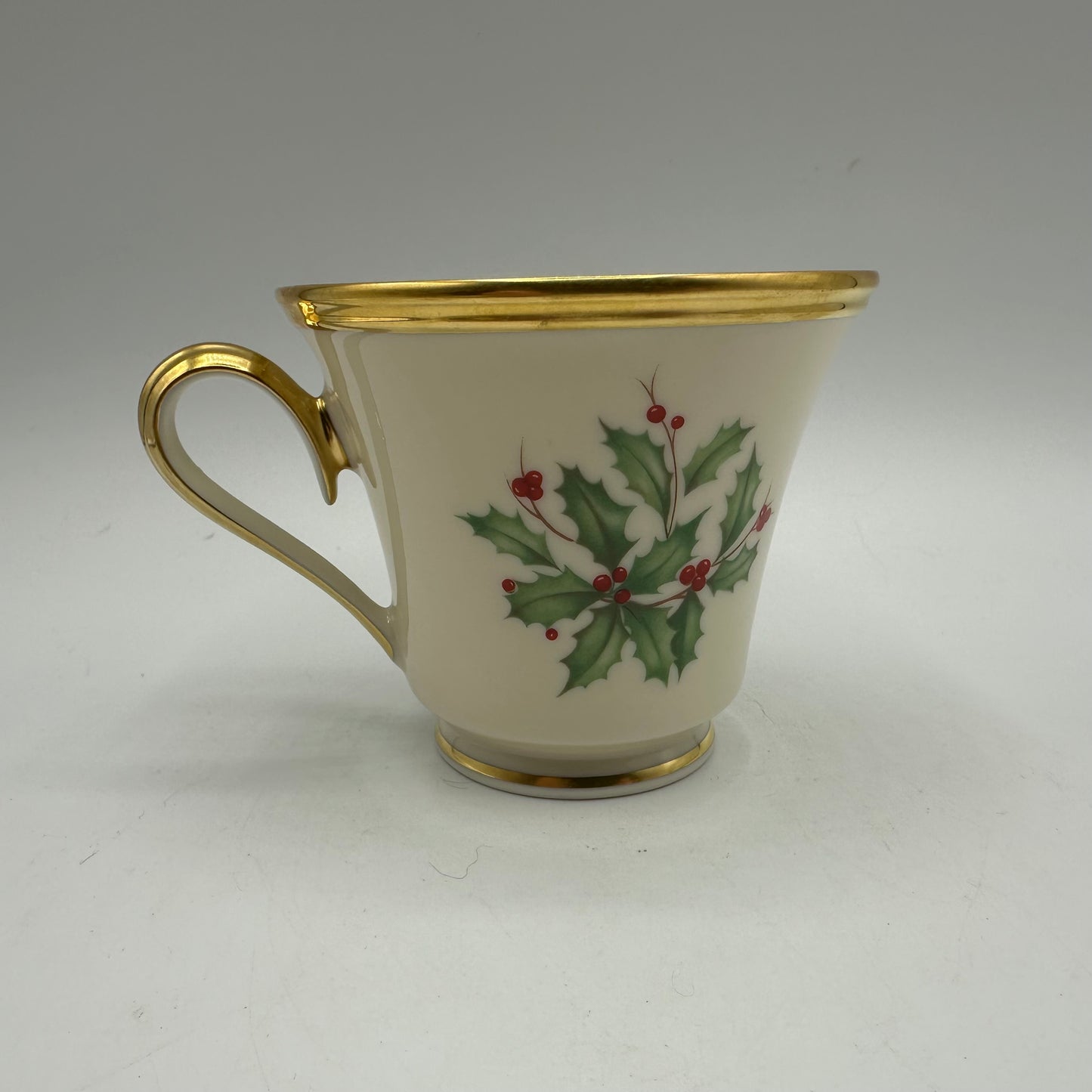 Lenox Holiday (Dimension) Footed Cup & Saucer, Set of 2